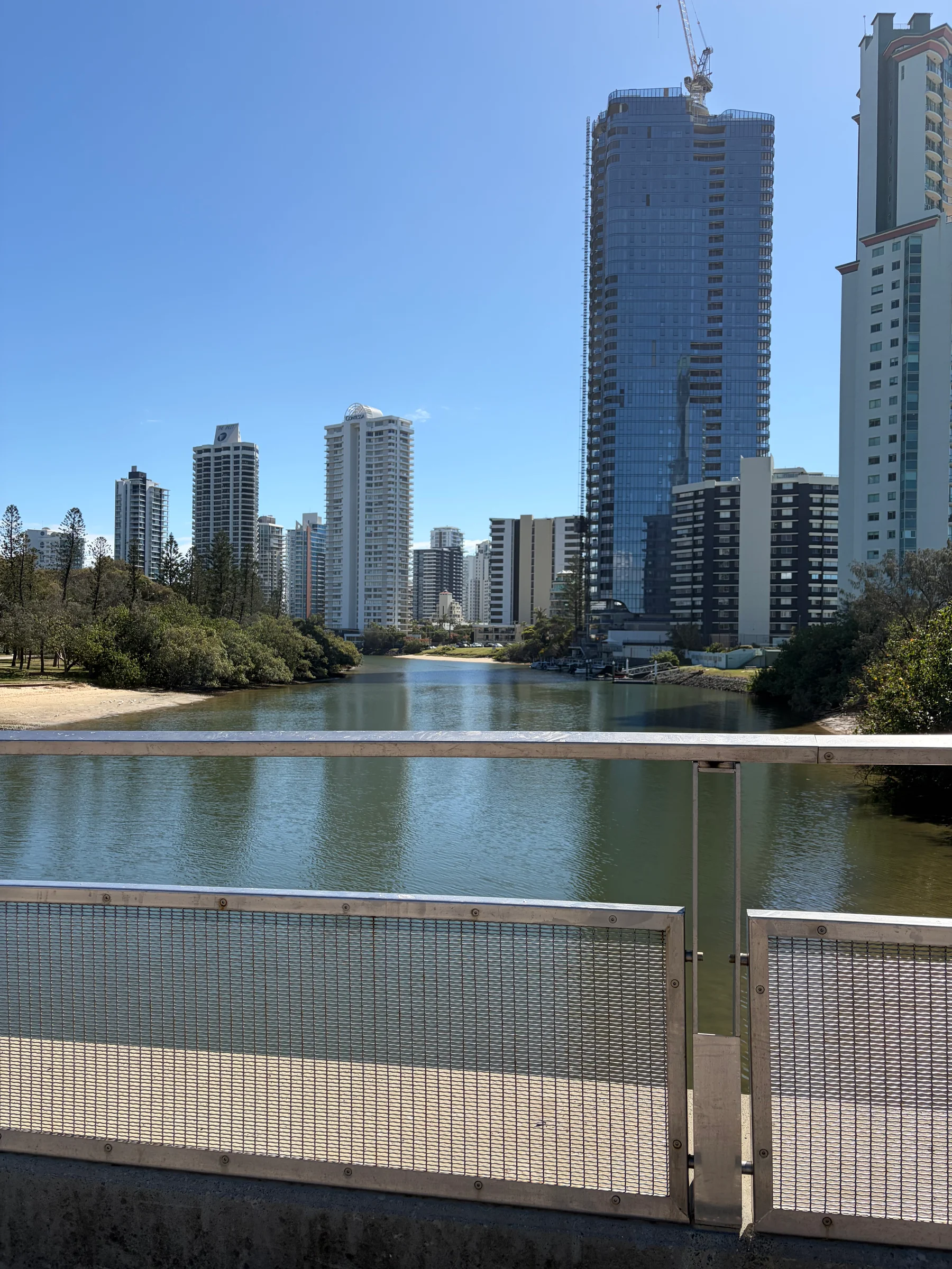 The Gold Coast skyline with high-rise towers lining the beachfront, Queensland